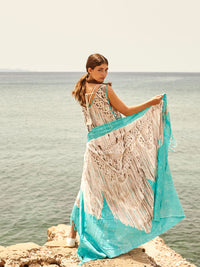 MACRAME TURQUOISE pareo sarong