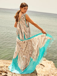MACRAME TURQUOISE pareo sarong