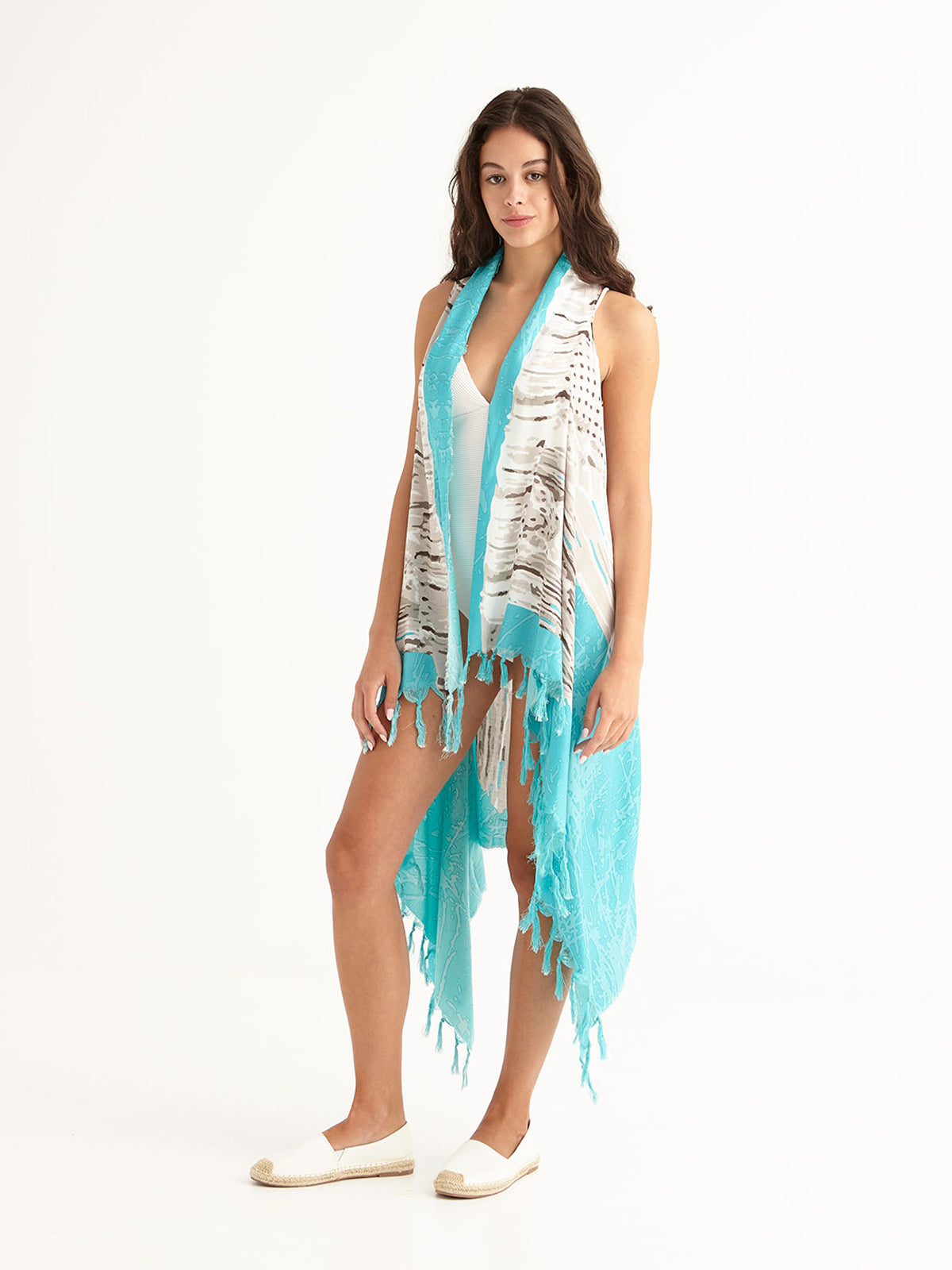 MACRAME TURQUOISE pareo vest