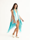 MACRAME TURQUOISE pareo vest