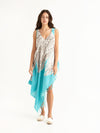 MACRAME TURQUOISE sleeveless pareo dress