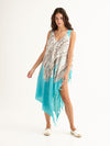 MACRAME TURQUOISE sleeveless pareo dress