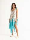 MACRAME TURQUOISE sleeveless pareo dress