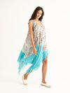 MACRAME TURQUOISE sleeveless pareo dress