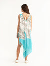 MACRAME TURQUOISE sleeveless pareo dress