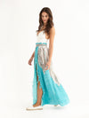 MACRAME TURQUOISE maxi pareo skirt