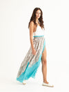 MACRAME TURQUOISE maxi pareo skirt