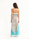 MACRAME TURQUOISE maxi pareo skirt