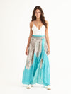 MACRAME TURQUOISE maxi pareo skirt