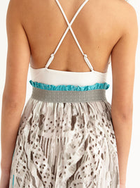 MACRAME TURQUOISE maxi pareo skirt