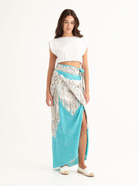 MACRAME TURQUOISE wrap skirt
