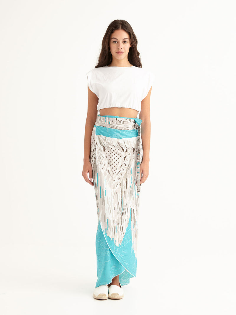 MACRAME TURQUOISE wrap skirt