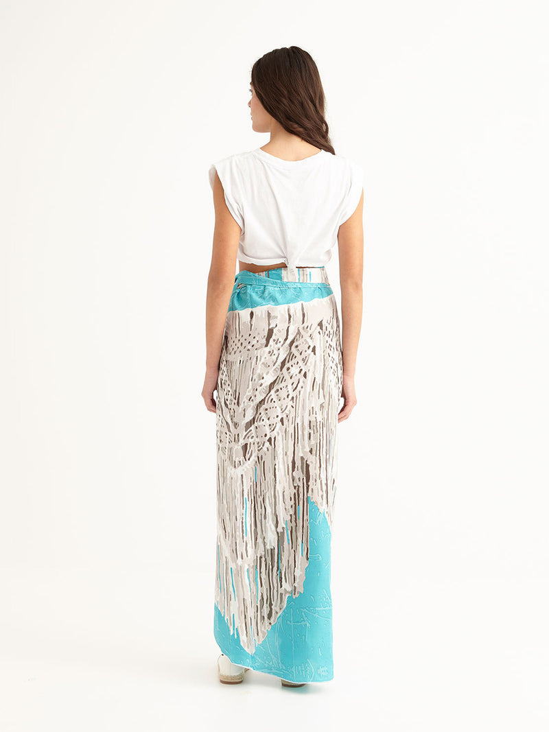 MACRAME TURQUOISE wrap skirt