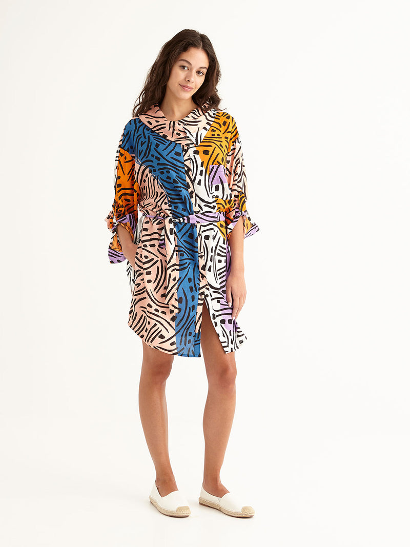 LONG WEEKEND roll-neck shirt dress