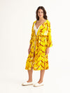 STRAW beach robe with side pockets