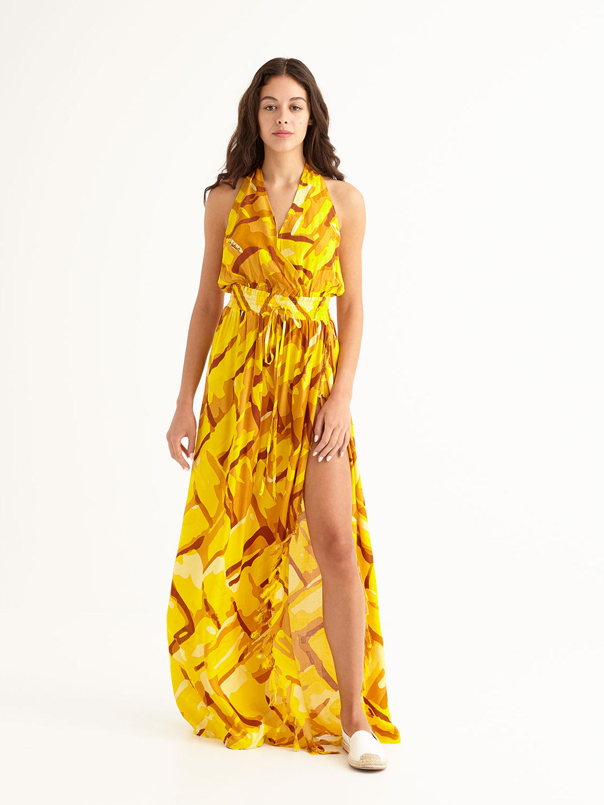 STRAW maxi backless dress