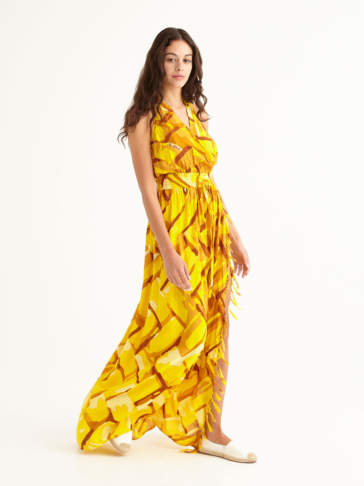STRAW maxi backless dress