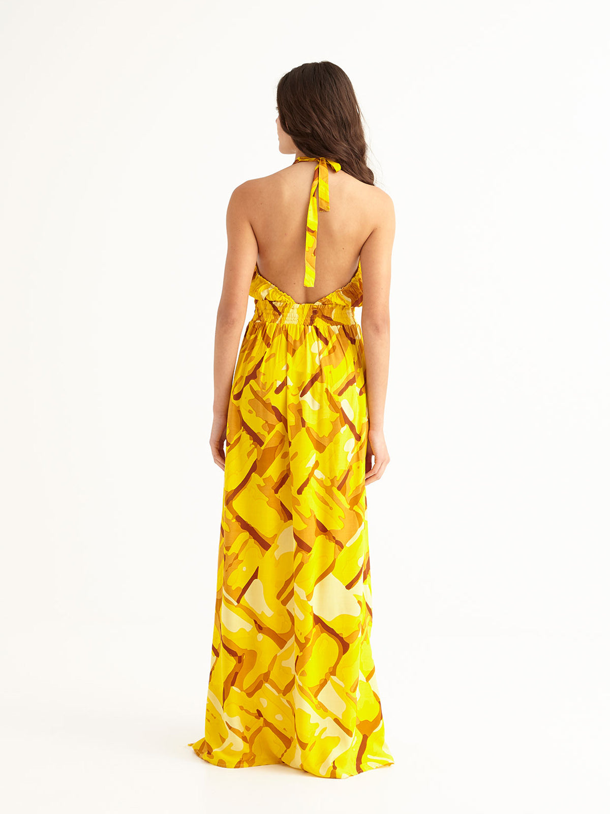 STRAW maxi backless dress