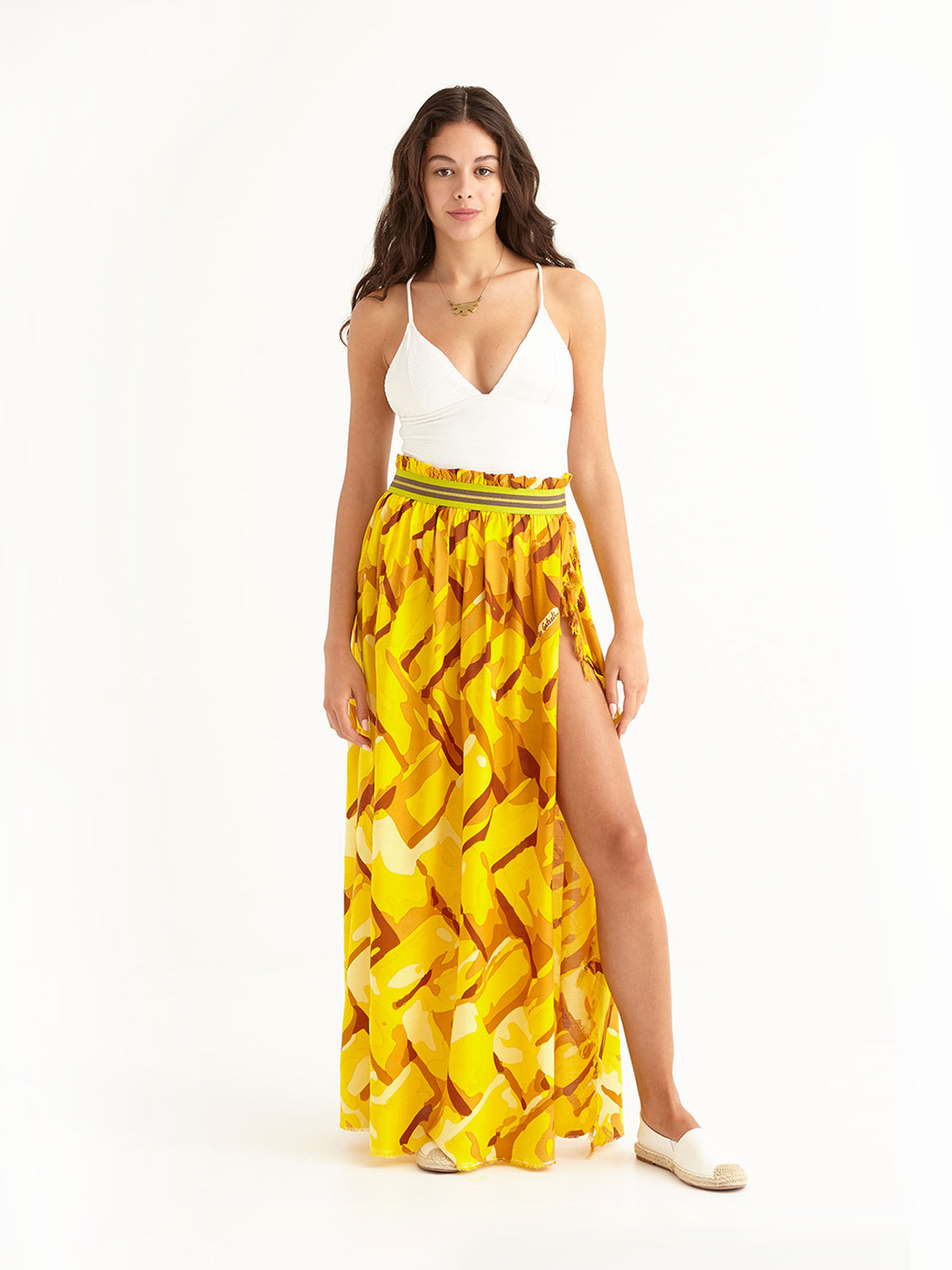 STRAW maxi pareo skirt