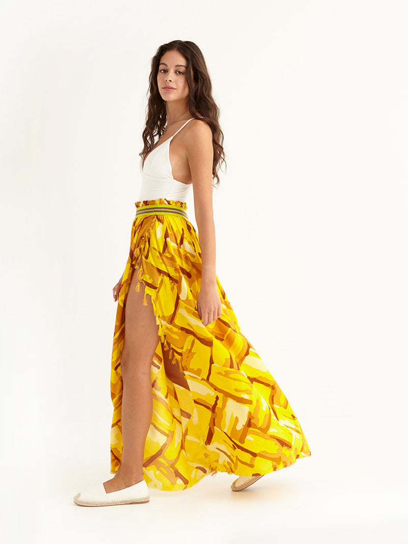 STRAW maxi pareo skirt