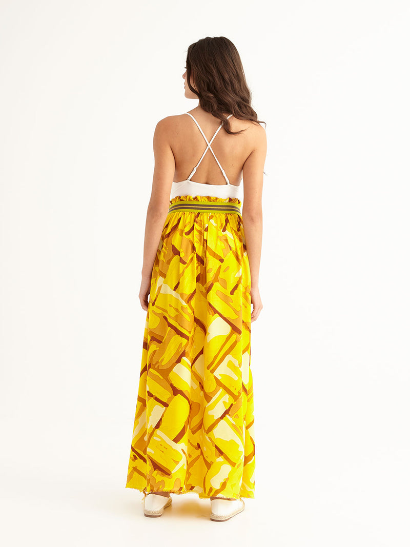 STRAW maxi pareo skirt