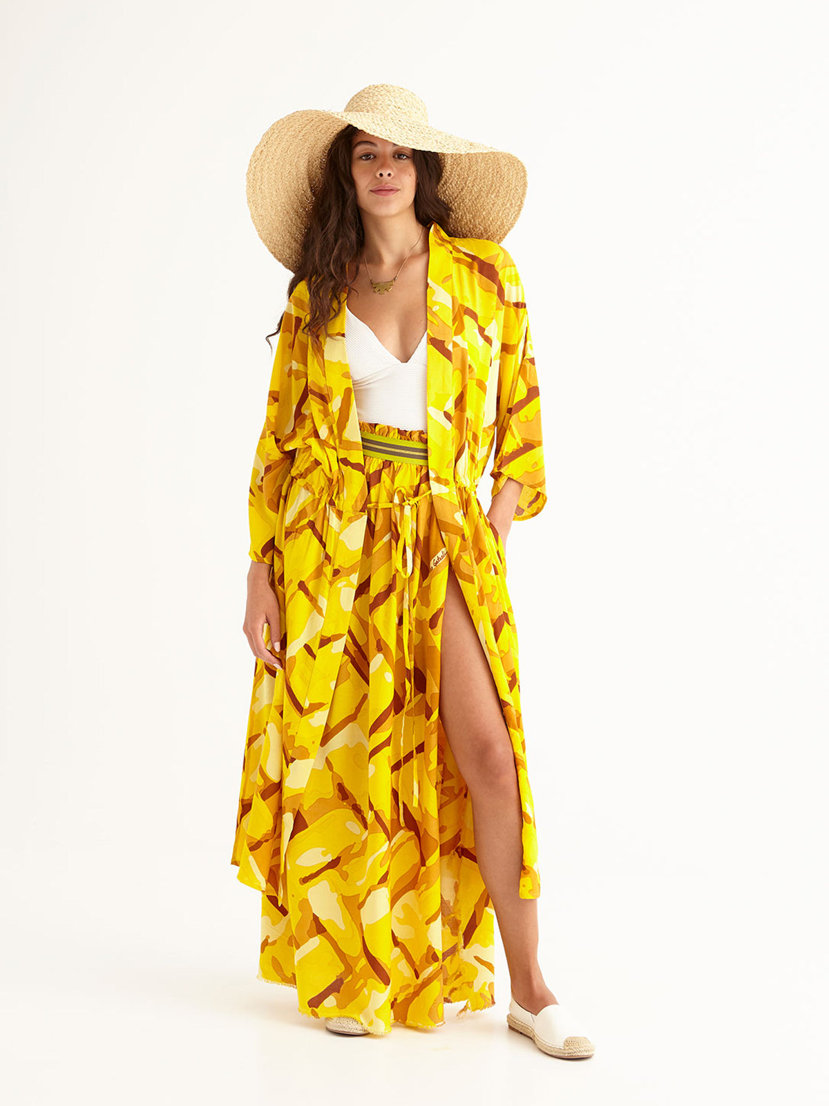STRAW maxi pareo skirt
