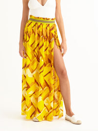 STRAW maxi pareo skirt