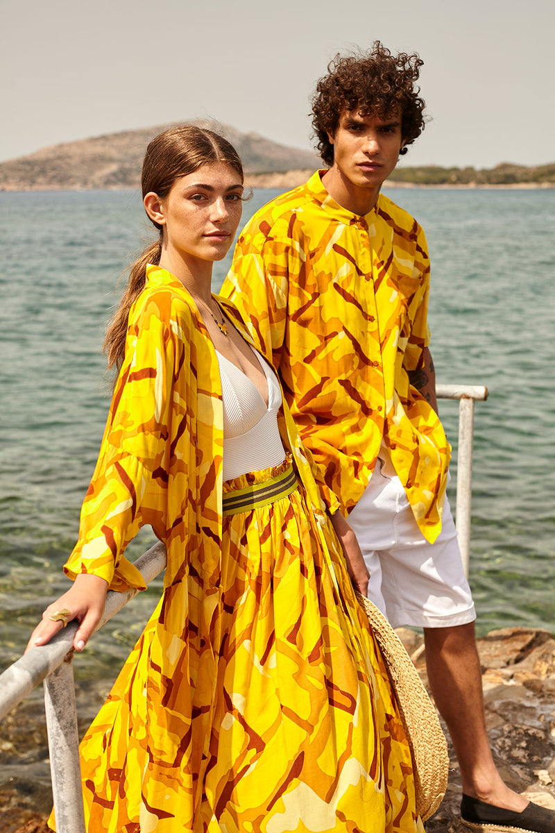 STRAW maxi pareo skirt