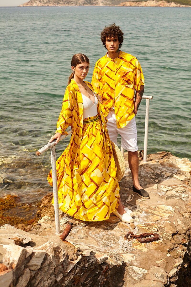 STRAW maxi pareo skirt