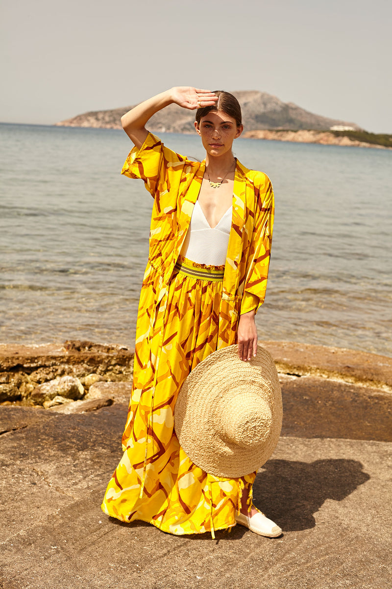 STRAW maxi pareo skirt