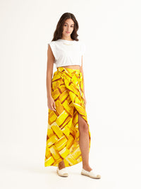 STRAW wrap skirt