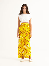 STRAW wrap skirt