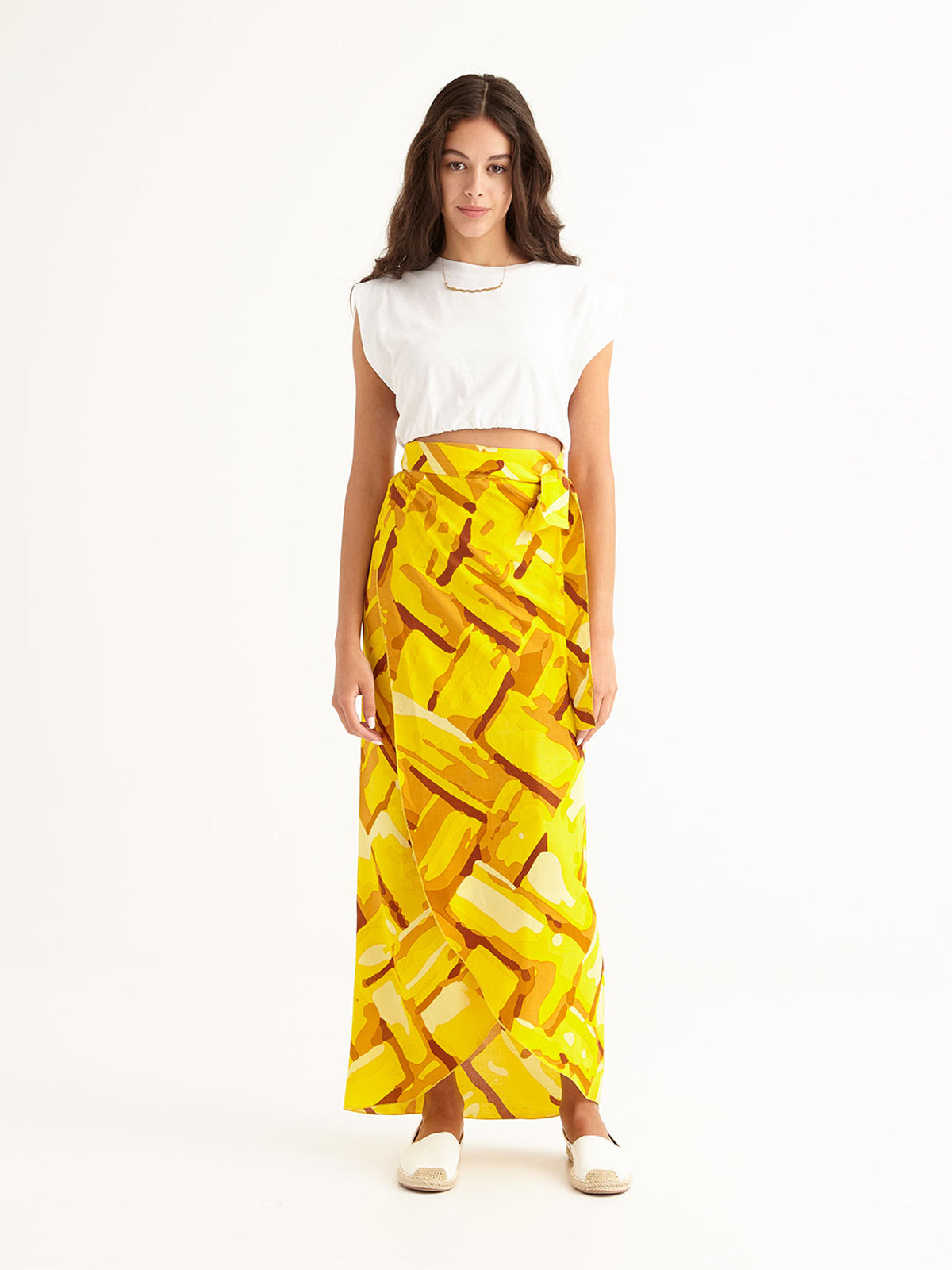 STRAW wrap skirt