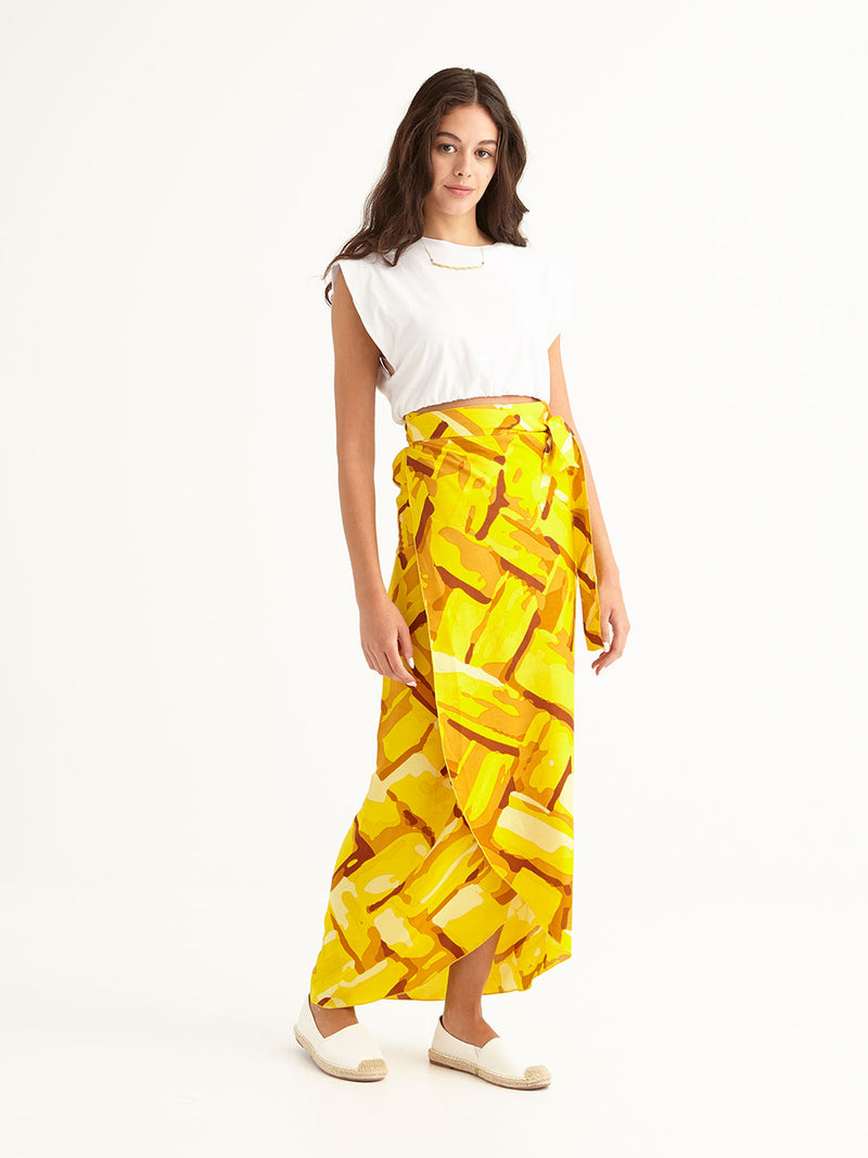 STRAW wrap skirt