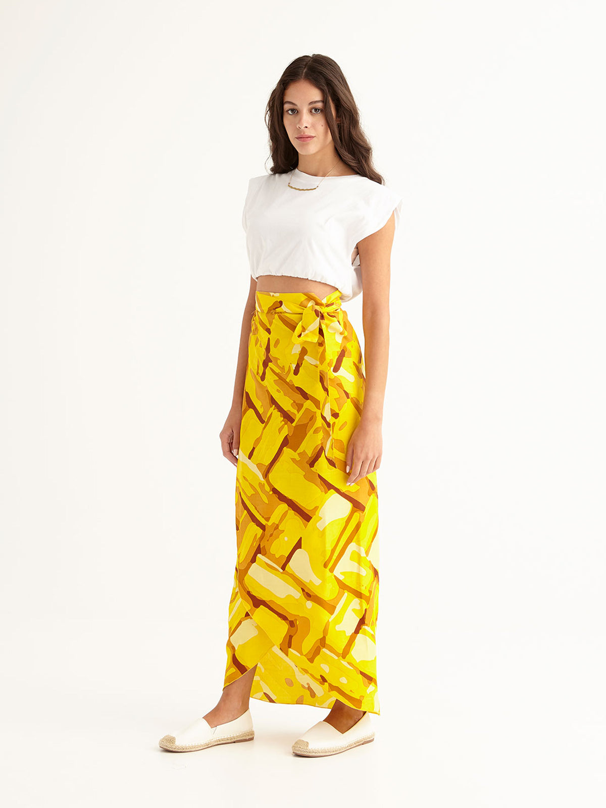 STRAW wrap skirt