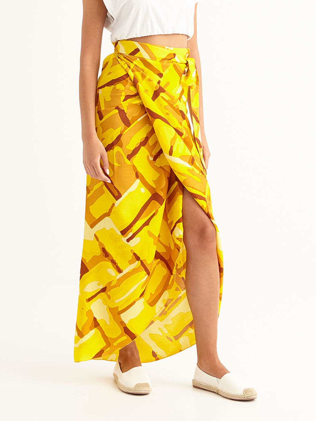 STRAW wrap skirt