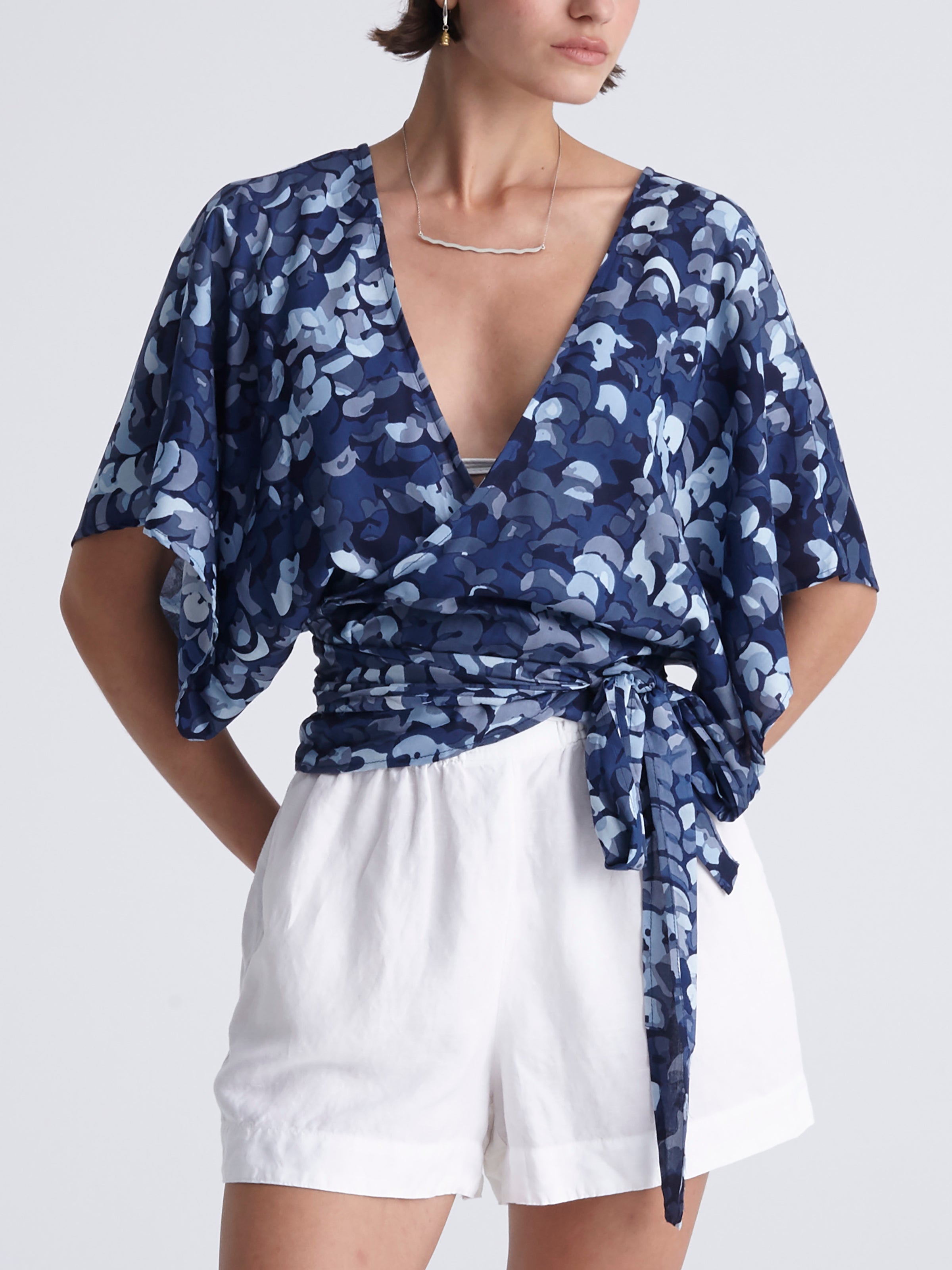 SEQUINS wrap kimono top