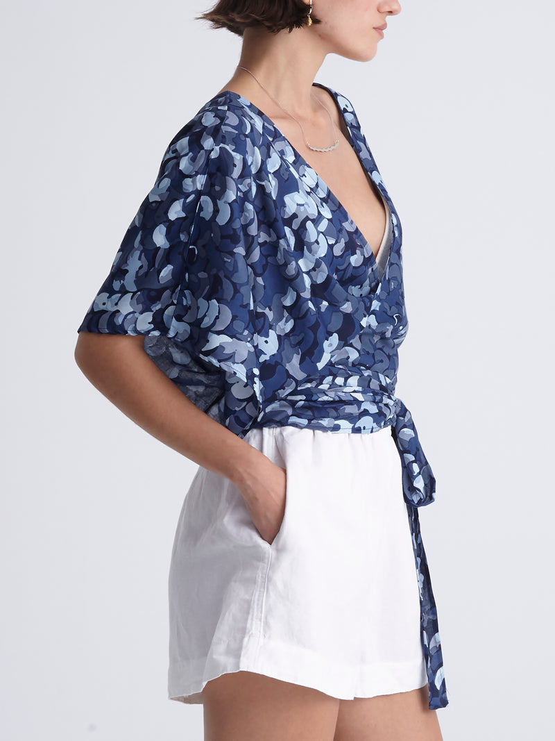 SEQUINS wrap kimono top