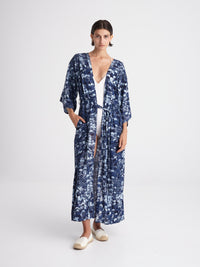 SEQUINS maxi kimono with double shoulders