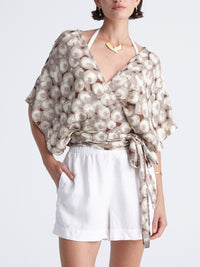 PEARLS wrap kimono top