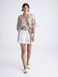 PEARLS wrap kimono top