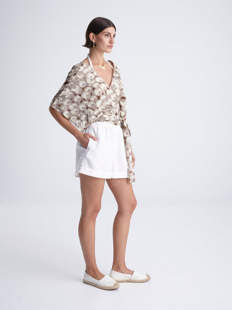 PEARLS wrap kimono top