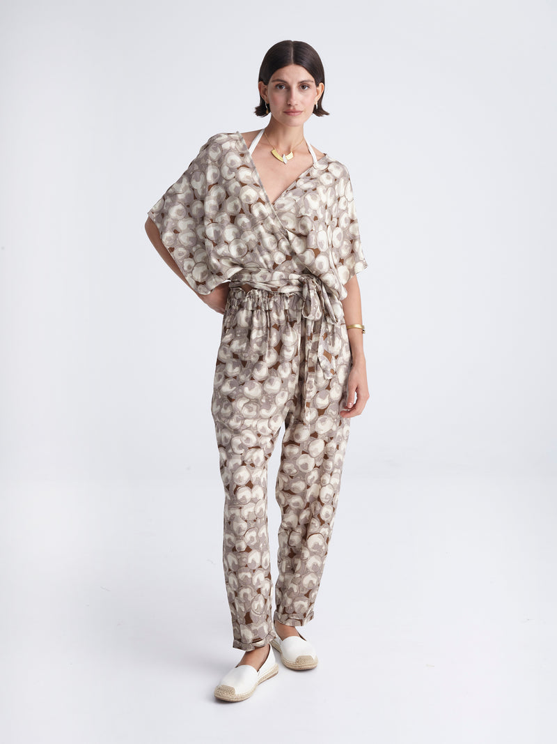 PEARLS wrap kimono top