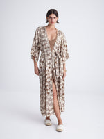 PEARLS maxi kimono with double shoulders