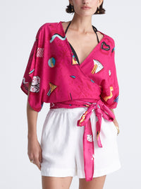 RETROFEELIA wrap kimono top