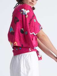 RETROFEELIA wrap kimono top