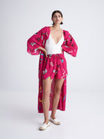 RETROFEELIA maxi kimono with double shoulders