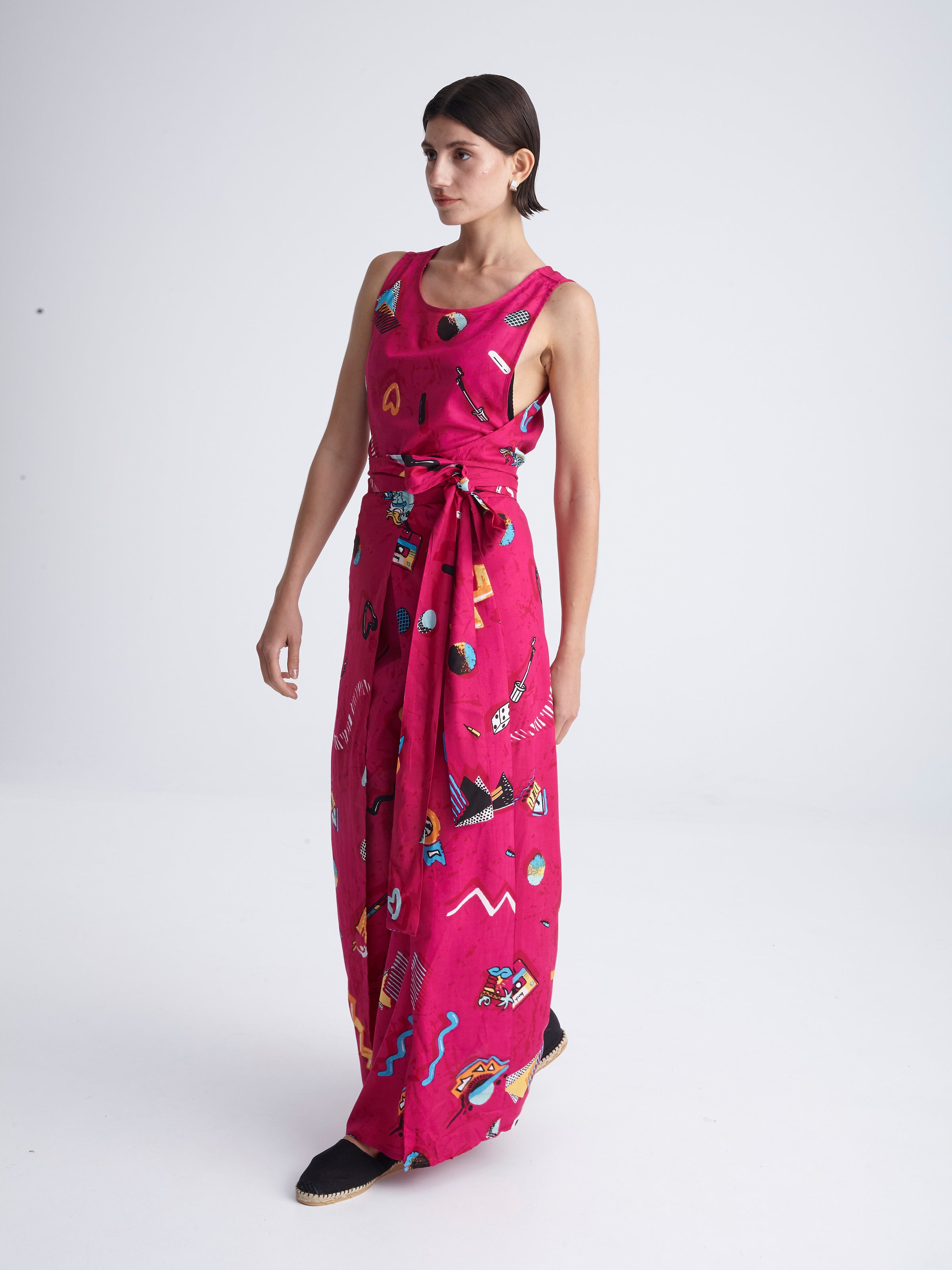 RETROFEELIA open wrap dress