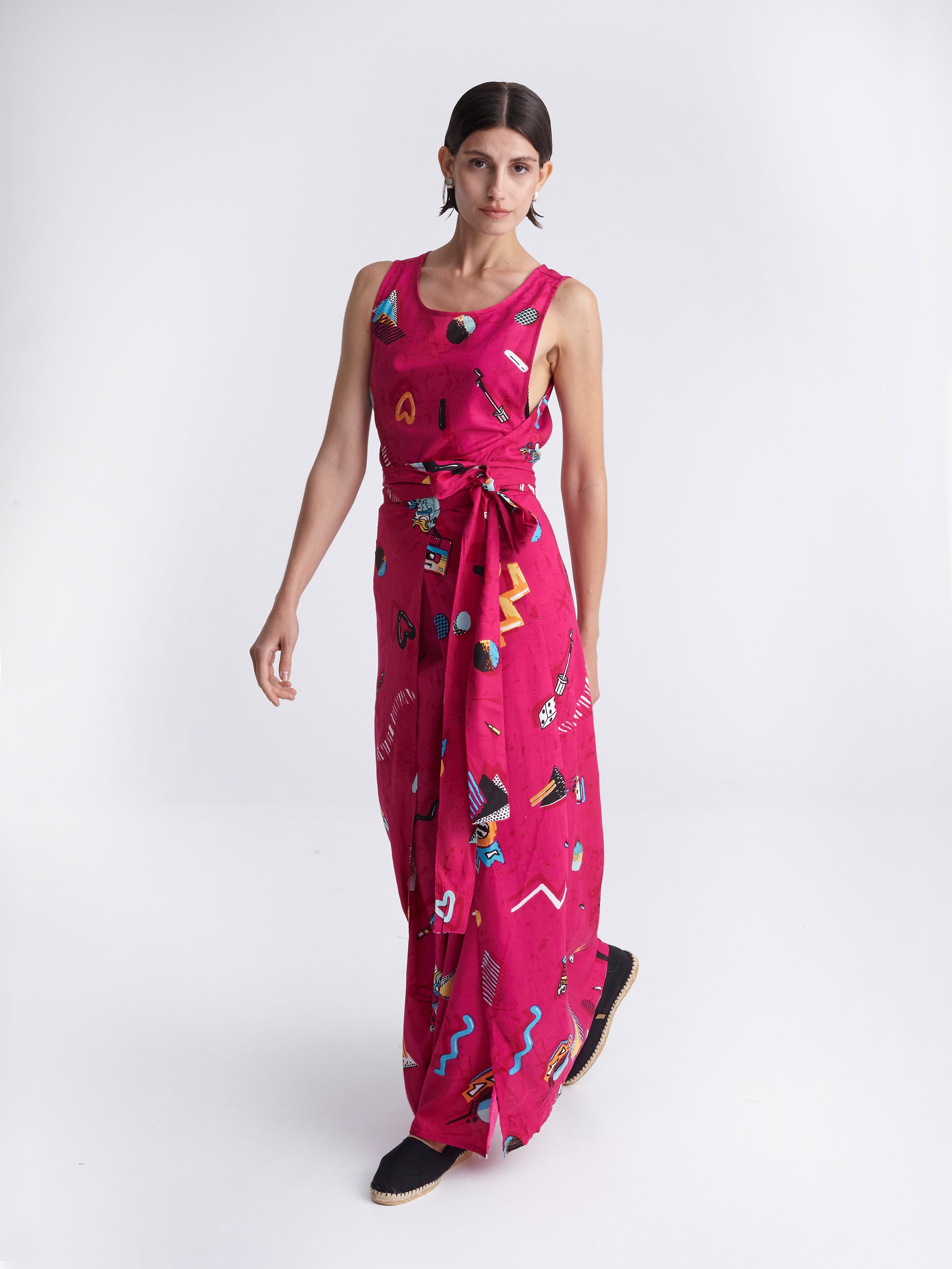 RETROFEELIA open wrap dress