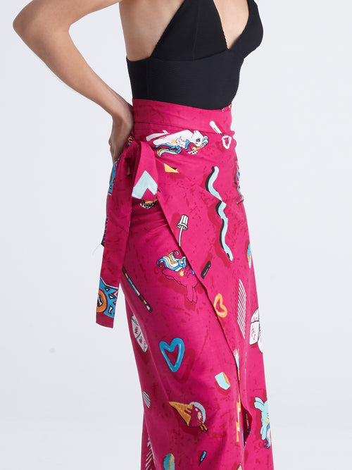 RETROFEELIA wrap skirt